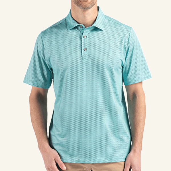 Cutter & Buck Pike Eco Shadow Check Print Recycled Mens Polo Thumbnail