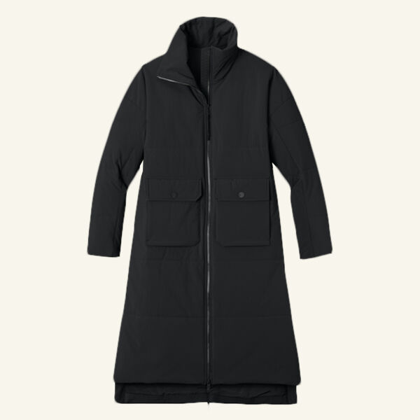 Women's Sashiko Stretch Puffy Long Jacket Thumbnail