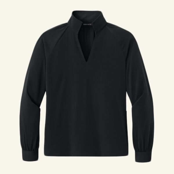 Women's Long Sleeve Buttery Soft Popover Blouse Thumbnail