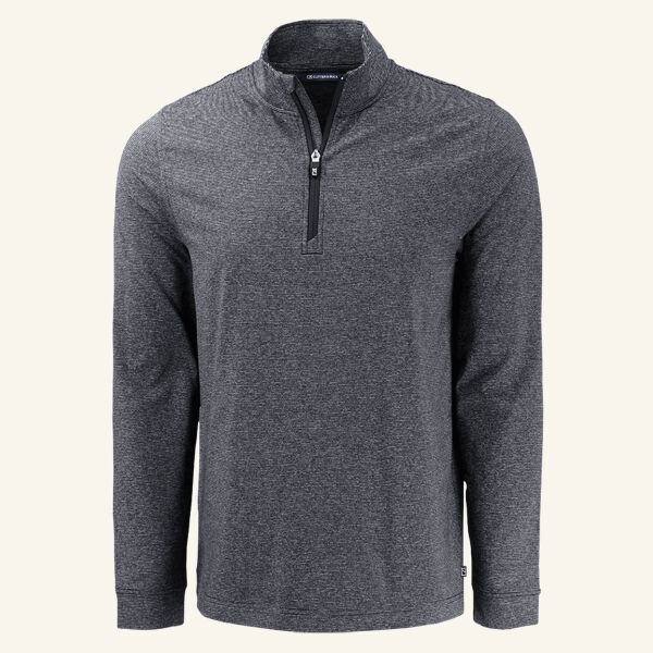 Cutter & Buck Adapt Recycled Soft Knit Stripe Mens Big & Tall Quarter Zip Pullover Thumbnail