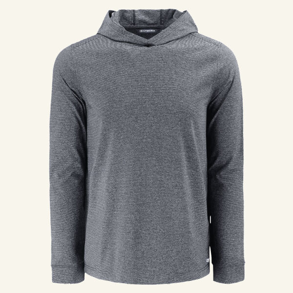 Cutter & Buck Adapt Recycled Soft Knit Stripe Mens Big & Tall Hooded Pullover Thumbnail