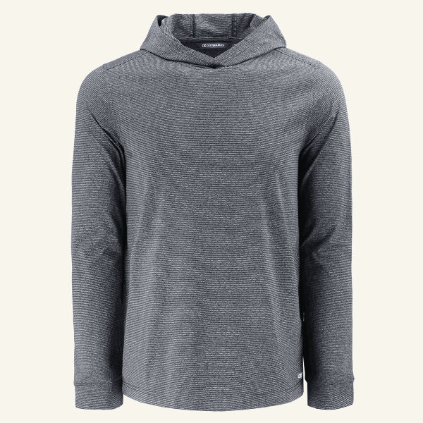 Cutter & Buck Adapt Recycled Soft Knit Stripe Mens Hooded Pullover Thumbnail