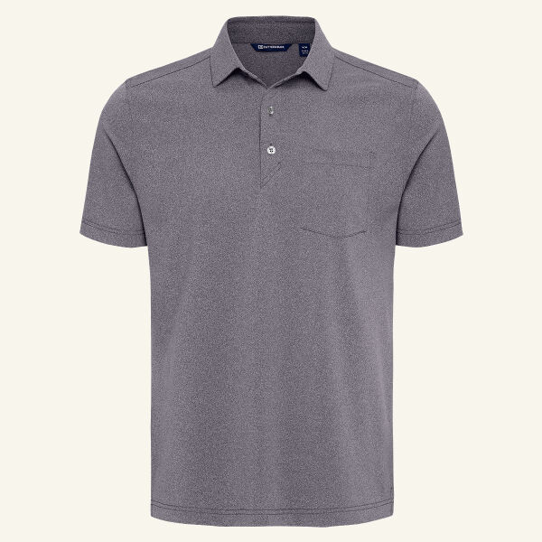 Cutter & Buck Virtue Recycled Heathered Featherlight Pique Mens Big & Tall Pocket Polo Thumbnail