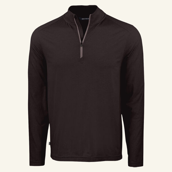 Cutter & Buck Coastline Recycled Double Peached Mens Big & Tall Quarter Zip Pullover Thumbnail
