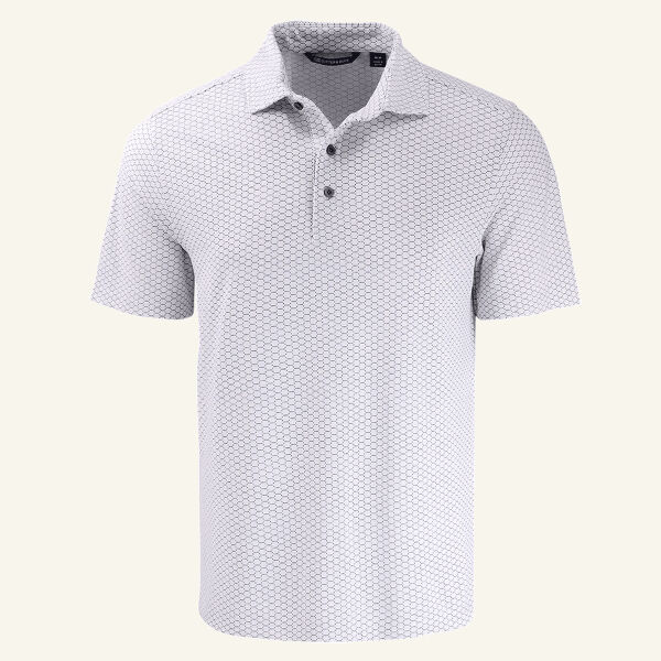 Cutter & Buck Virtue Recycled Hex Print Featherlight Pique Mens Big & Tall Polo Thumbnail
