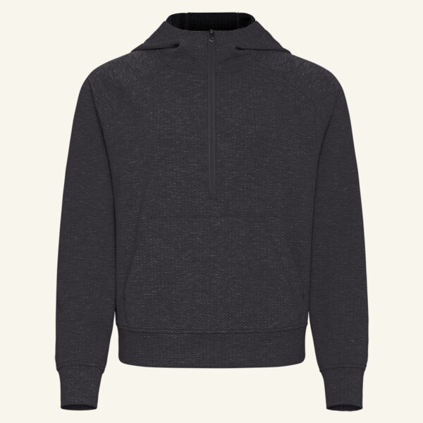 Cutter & Buck Drift Epic Versatility Recycled Textured Knit Womens Half Zip Hooded Pullover Thumbnail