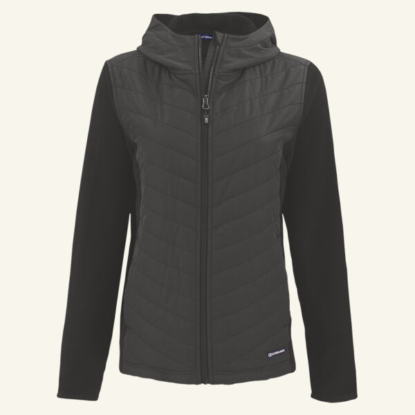 Cutter & Buck Woodland Epic Versatility Recycled Insulated Fleece Womens Hooded Full Zip Jacket Thumbnail