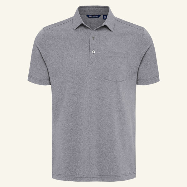 Cutter & Buck Virtue Recycled Heathered Featherlight Pique Mens Pocket Polo Thumbnail