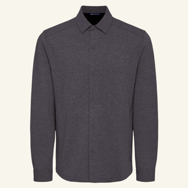 Cutter & Buck Drift Textured Knit Recycled Mens Shirt Jacket Thumbnail