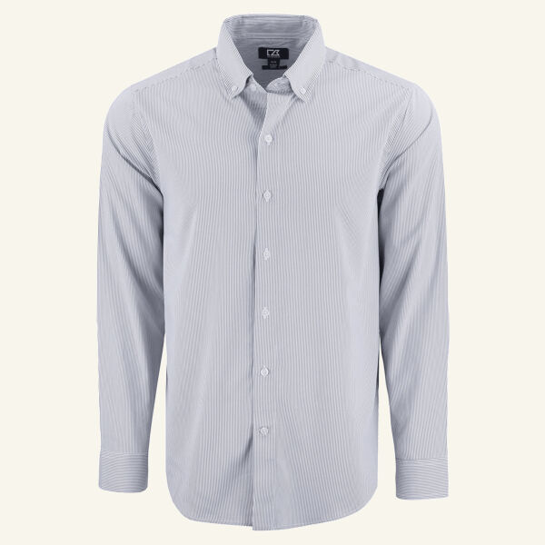 Cutter & Buck Skyline Recycled Pinstripe Mens Long Sleeve Button Down  Dress Shirt Thumbnail