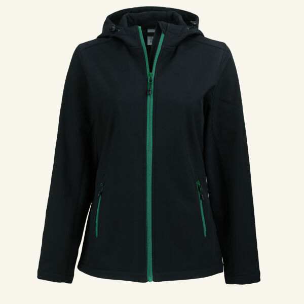 Clique Tempo Recycled Stretch Softshell Womens Full Zip Hooded Jacket Thumbnail