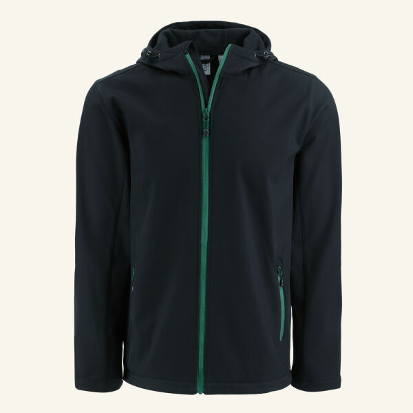 Clique Tempo Recycled Stretch Softshell Mens Full Zip Hooded Jacket Thumbnail