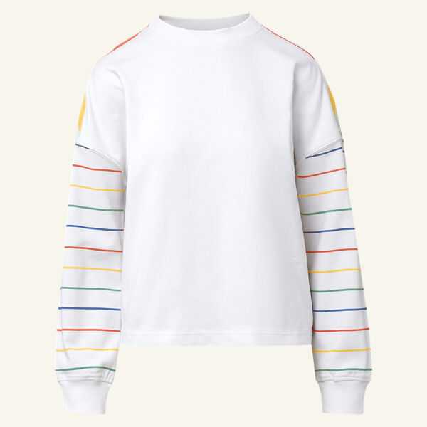 Women's Mood & Vibe™ Shira Striped Crewneck Sweatshirt Thumbnail