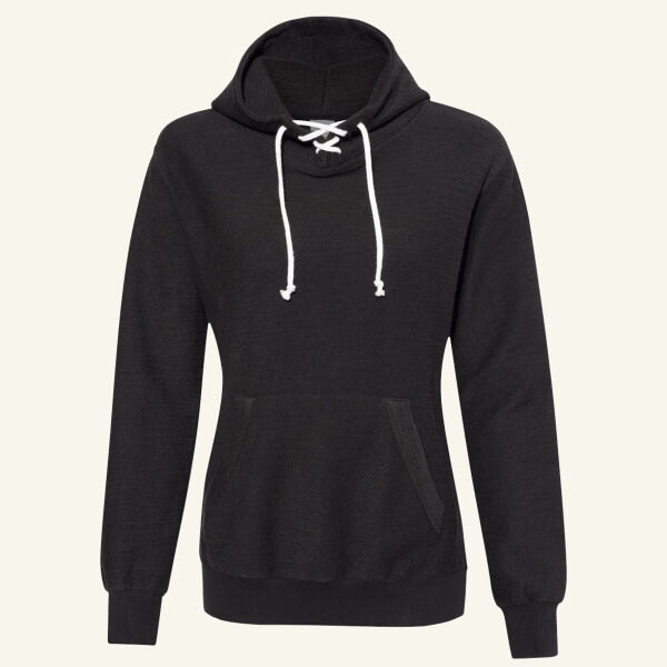 Women’s French Terry Sport Lace Scuba Hooded Sweatshirt Thumbnail