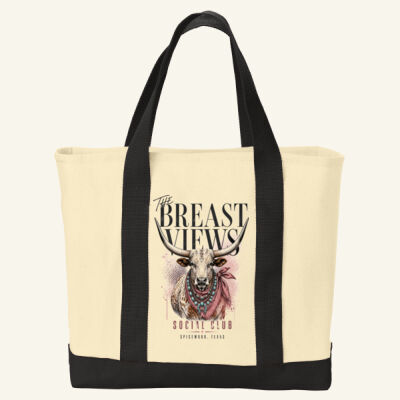 The Breast Views - Ideal Twill Two Tone Shopping Tote Thumbnail