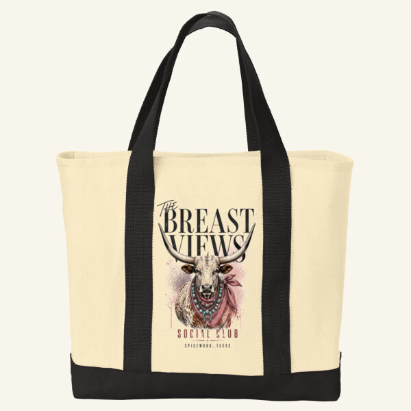 The Breast Views - Ideal Twill Two Tone Shopping Tote Thumbnail