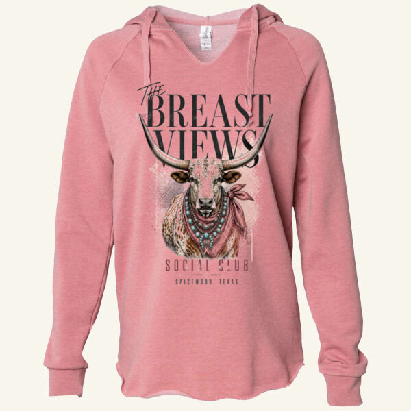 The Breast Views - Women’s Lightweight California Wave Wash Hooded Sweatshirt Thumbnail